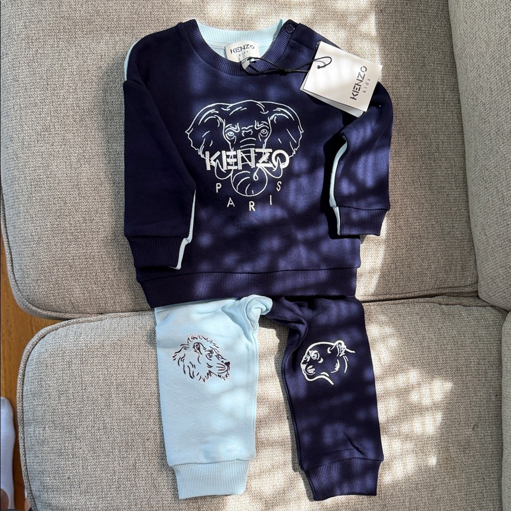 Kenzo Kids Navy & Light Blue Logo Sweatpants Set